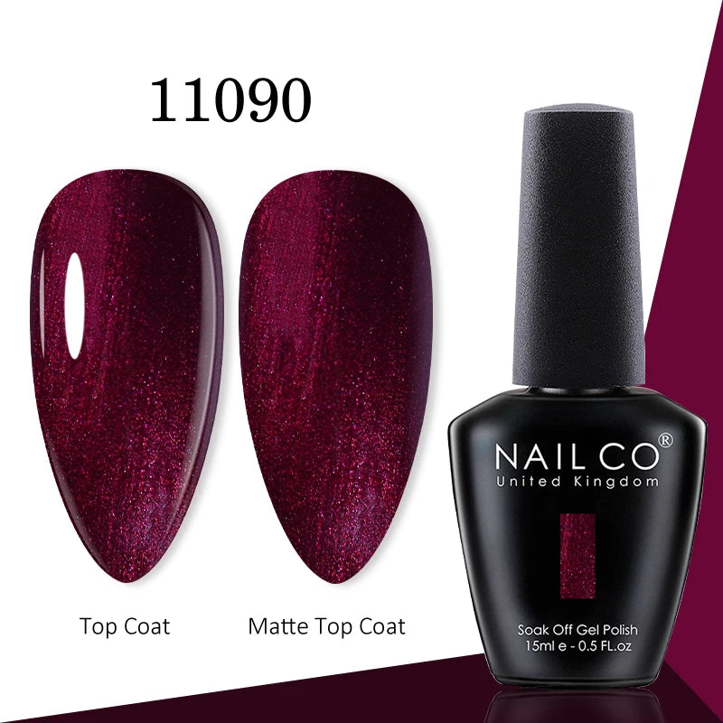 NAILCO gel polish bottle with numbered color samples