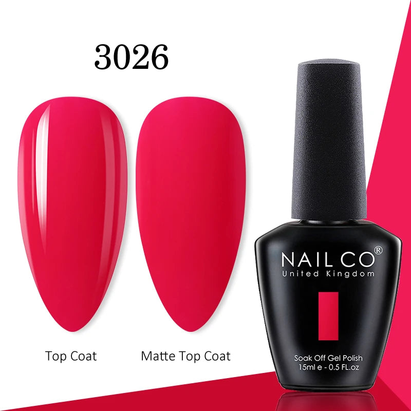 NAILCO gel polish bottle with numbered color samples