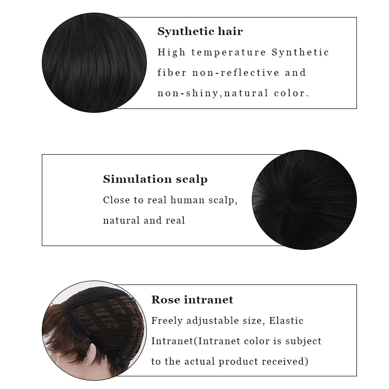Short wig hair texture and cap construction details