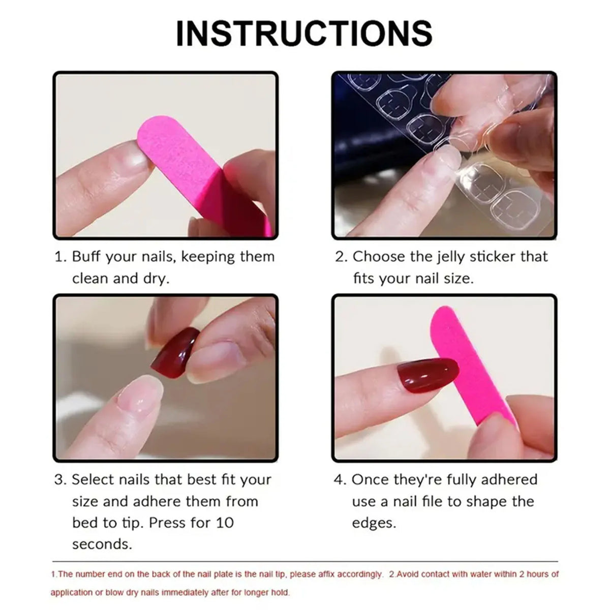Press-on nail application instructions