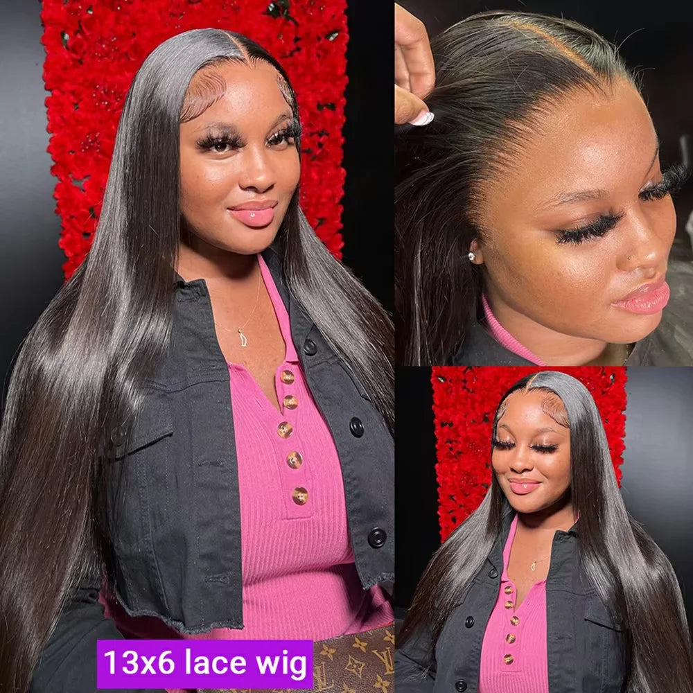 Inches to the Floor: Bone Straight Brazilian Remy Blend Wig -16 to 42"- Transparent Swiss HD Lace