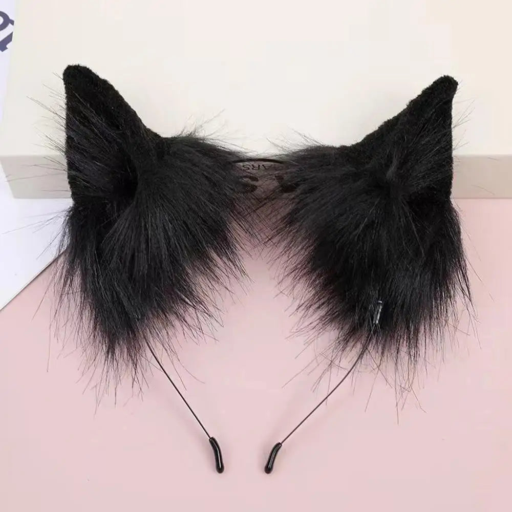 Plush Cat Ear Costume Headband - 7 Vibrant Colors