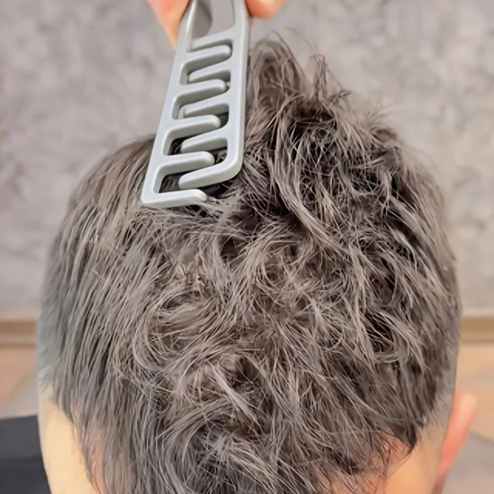 Wide-tooth styling combs with hairstyle and dimension examples
