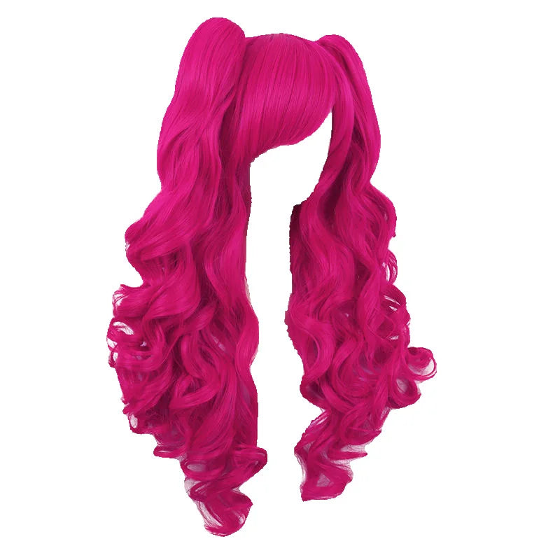 Anime Pinkie Pie Cos PP Pinkamena Diane Pie Cosplay Wig with Ponytails
