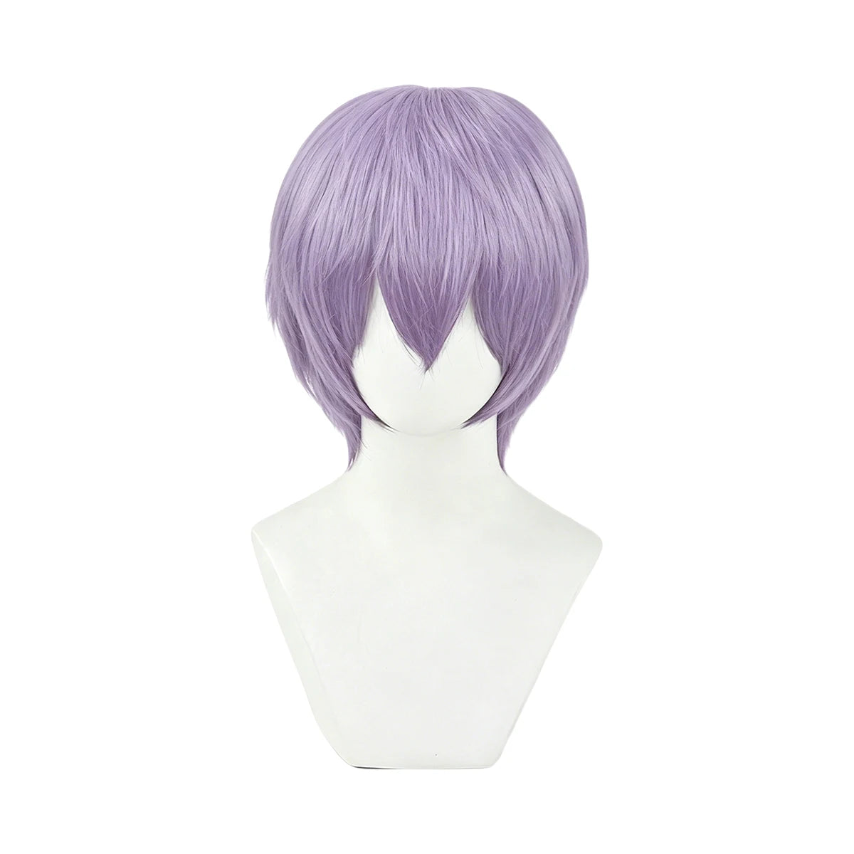 Short layered cosplay wig shown on a mannequin