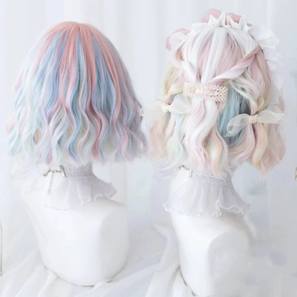 Short Wavy Cosplay Synthetic Bob Wig – 21 Assorted Colors
