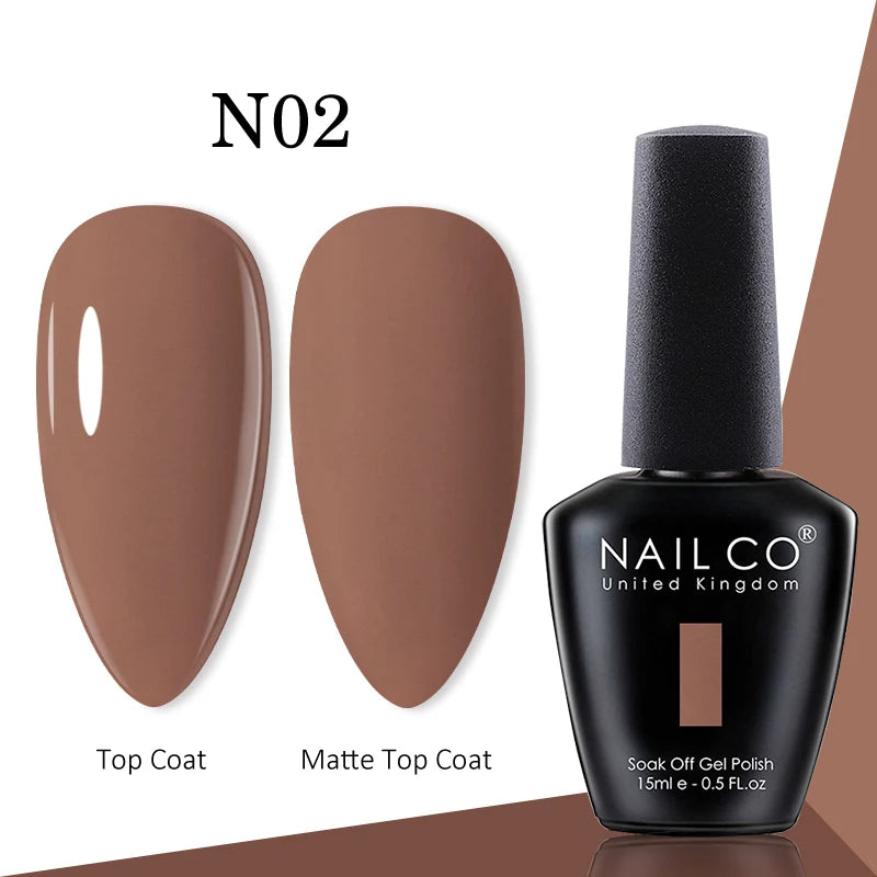 NAILCO gel polish bottle with numbered color samples