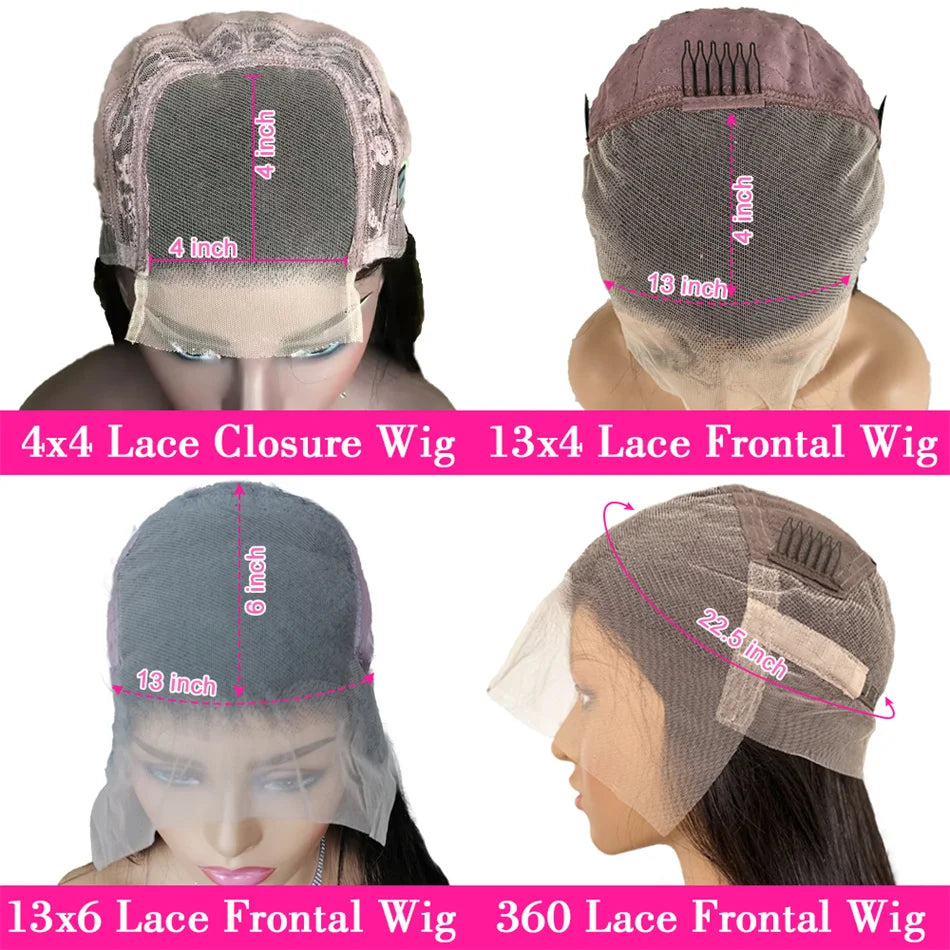 Lace wig cap size options shown from inside