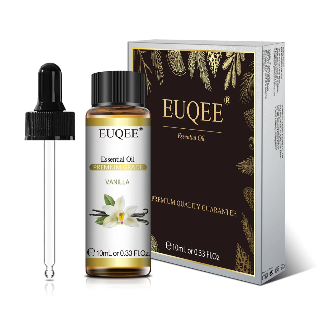 Essential oil bottle beside its box