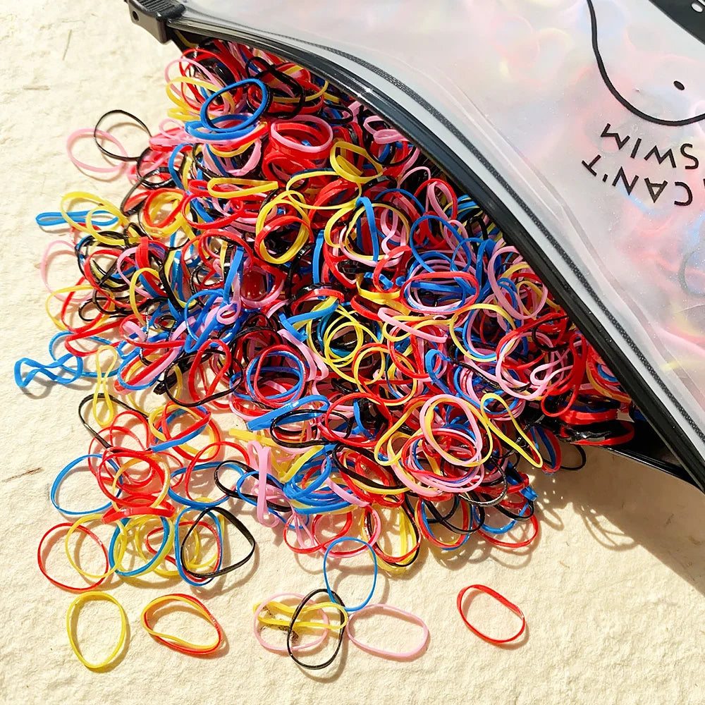Colorful Mini Elastic Hair  Rubber Bands – 500 Pieces