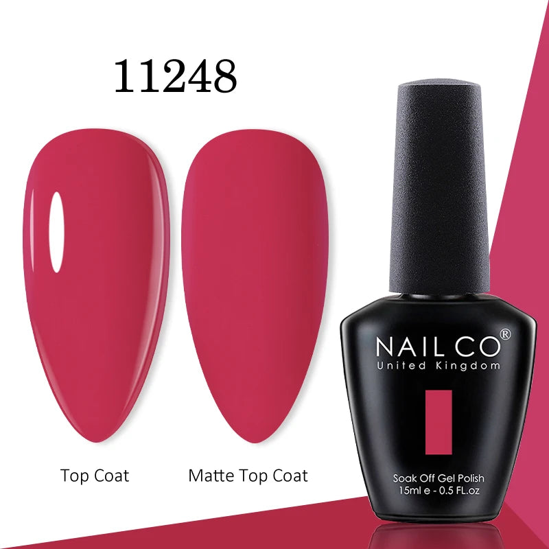 NAILCO gel polish bottle with numbered color samples