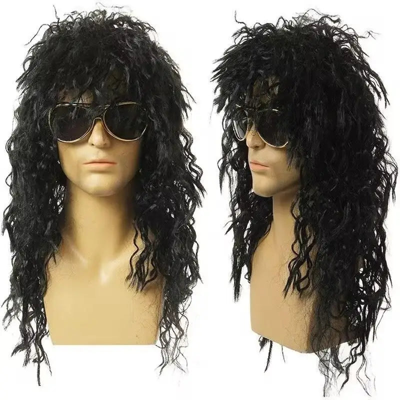 Long shaggy rocker wig shown on a mannequin