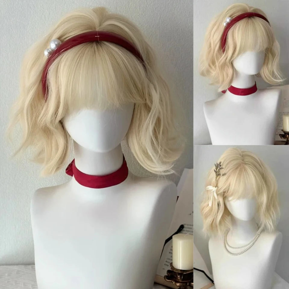 Short Wavy Cosplay Synthetic Bob Wig – 21 Assorted Colors