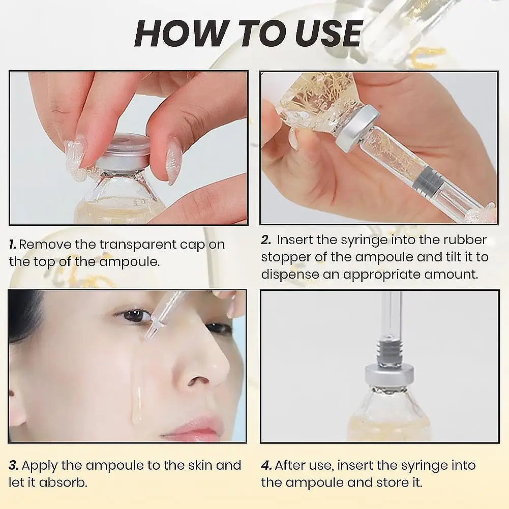 Facial ampoule bottles with applicator and product information