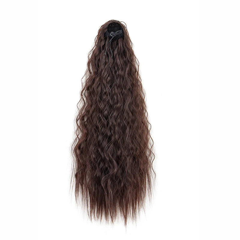 22" Long Kinky Wave Curly Drawstring Ponytail Extension