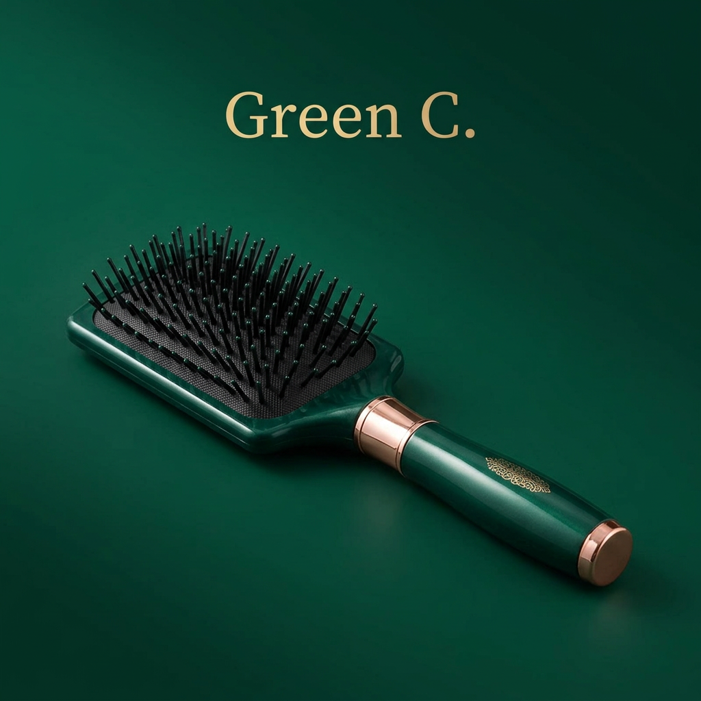 Anti-Frizz Cushion Hair Brush for Detangling and Styling | 3 Sizes for Short to Long Hair | Red, Green, Gold Luxury Colors