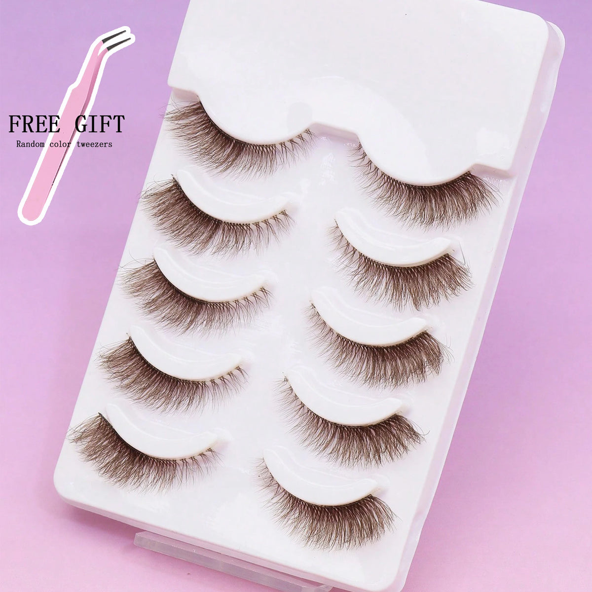 Cat-Eye Faux Mink-Style False Lashes – 5 Pairs