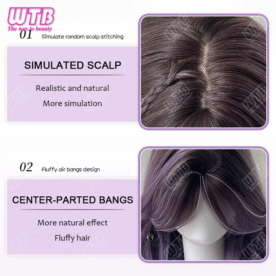 Cosplay wig parting and fringe details
