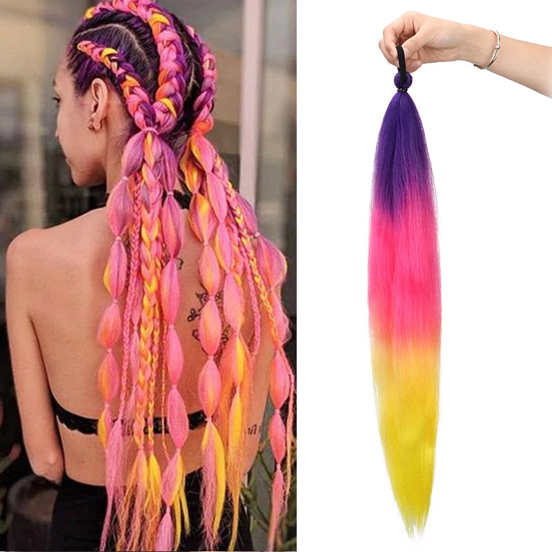 26" Straight Braiding Ponytail Extension - 17 Vibrant Colors