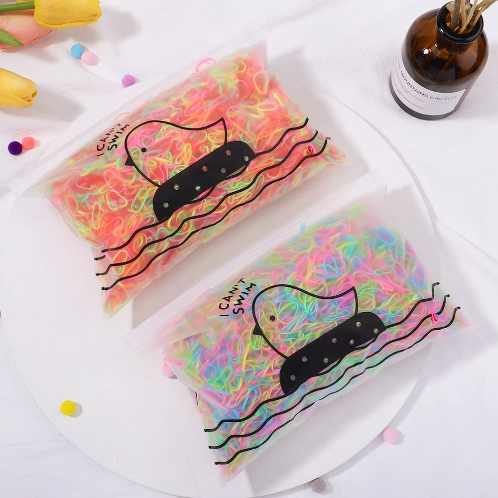 Colorful Mini Elastic Hair  Rubber Bands – 500 Pieces