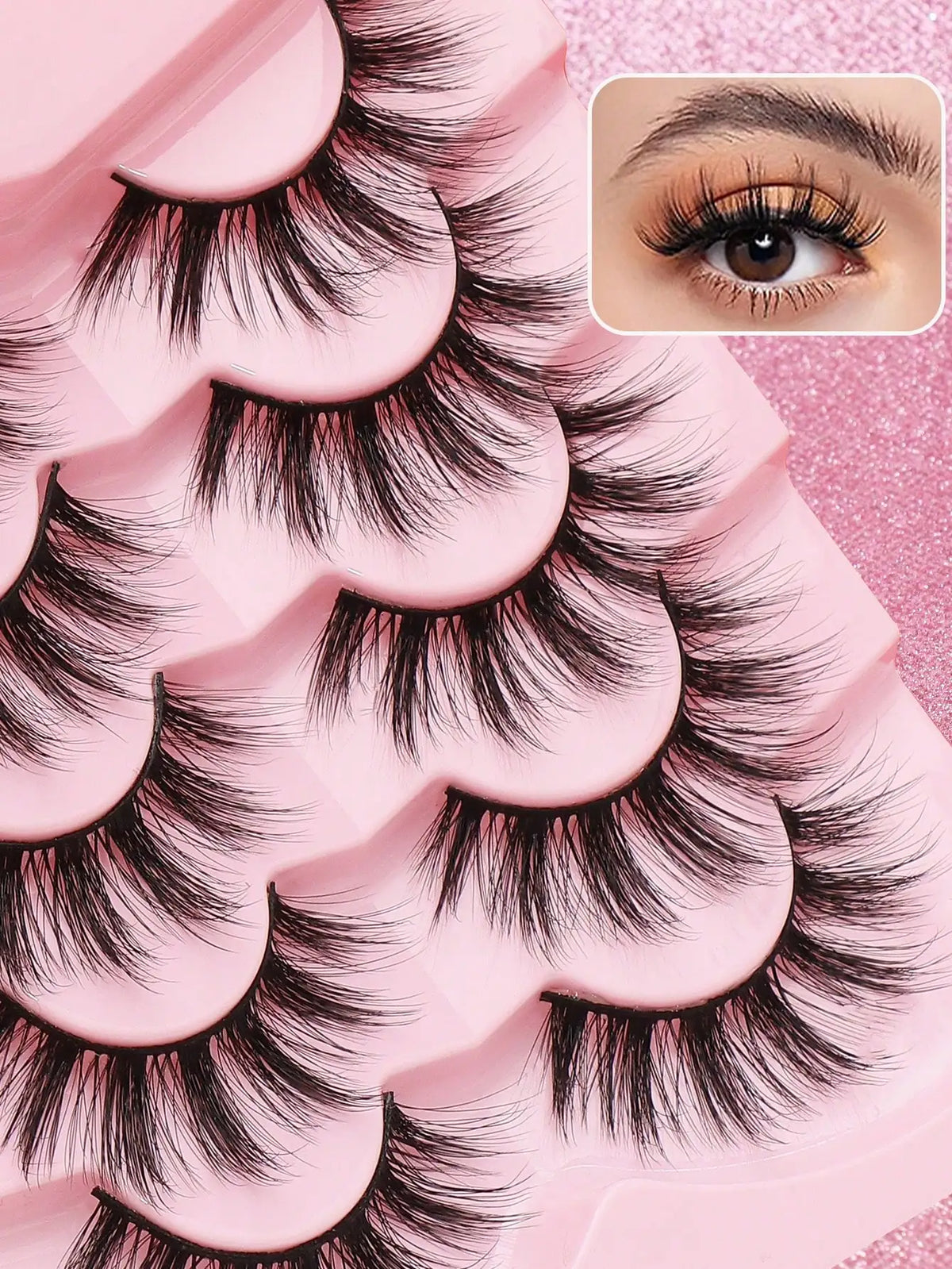 Cat-Eye Faux Mink-Style False Lashes – 5 Pairs