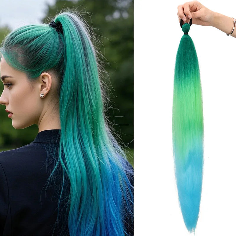 26" Straight Braiding Ponytail Extension - 17 Vibrant Colors