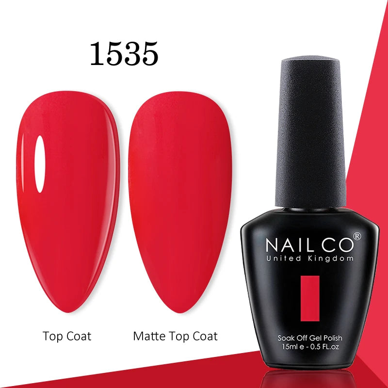 NAILCO gel polish bottle with numbered color samples
