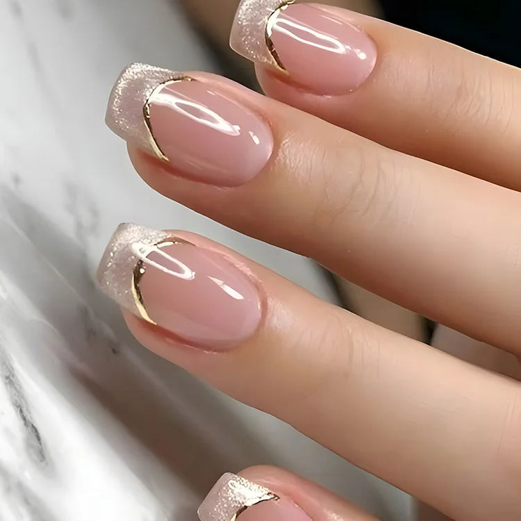Decorated nail designs shown on hands