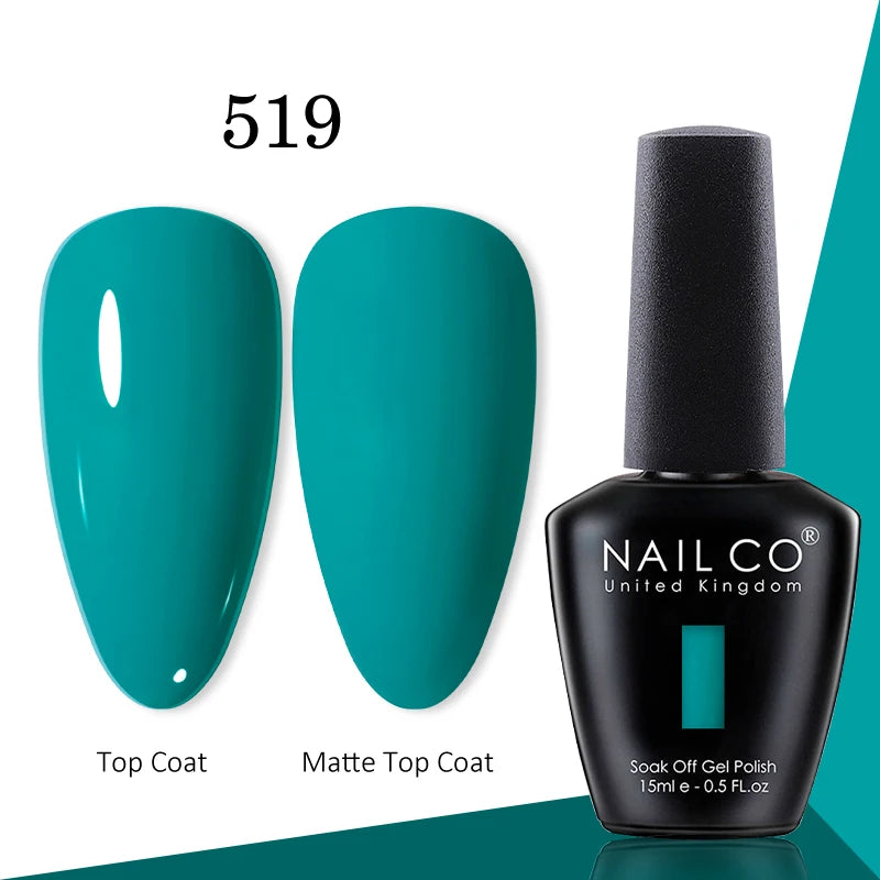 NAILCO gel polish bottle with numbered color samples
