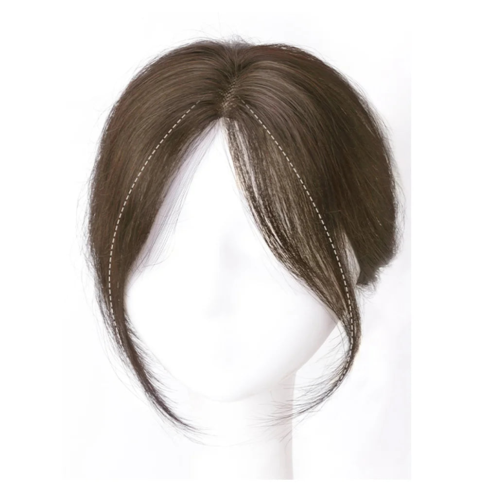 Side-swept fringe hairpiece shown on a mannequin