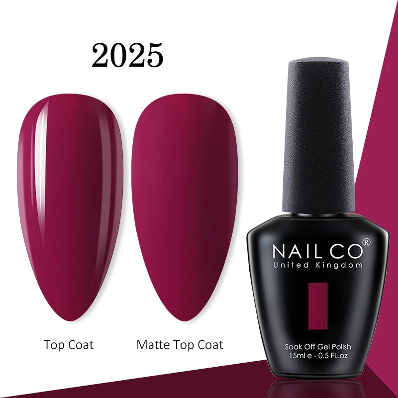 NAILCO gel polish bottle with numbered color samples