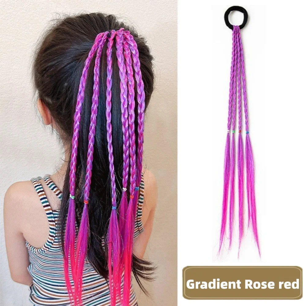 Braided ponytail extension color with hairstyle example