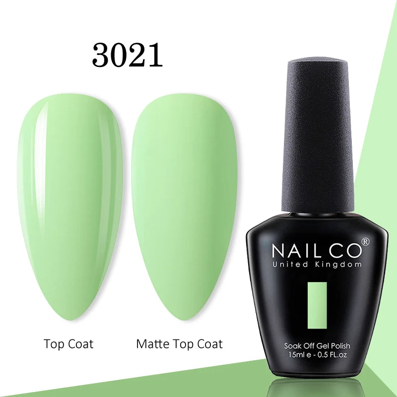 NAILCO gel polish bottle with numbered color samples