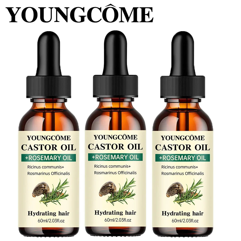 Three hair oil dropper bottles