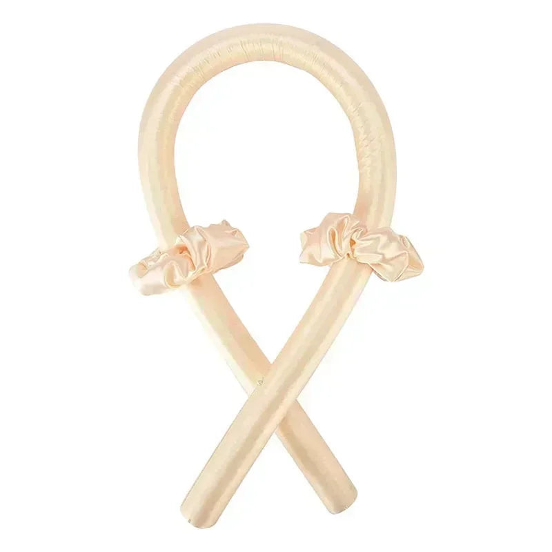 Heatless curling rod or ribbon with coordinating hair ties