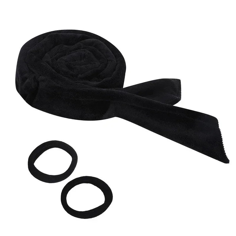 Heatless curling rod or ribbon with coordinating hair ties