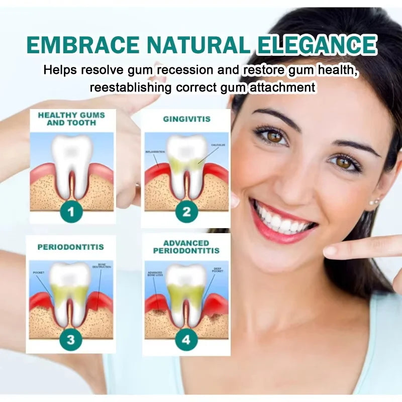 Oral care drops with tooth and gum promotional graphics
