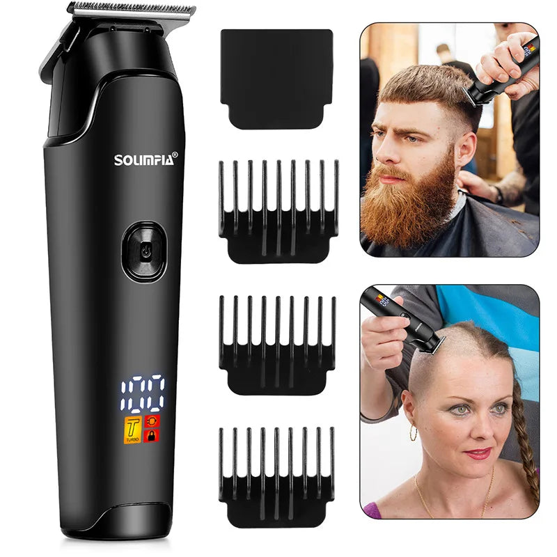 Electric hair clipper or trimmer kit with comb attachments
