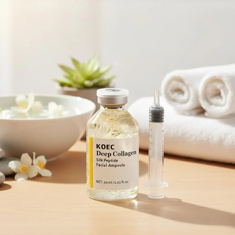 Facial ampoule bottles with applicator and product information