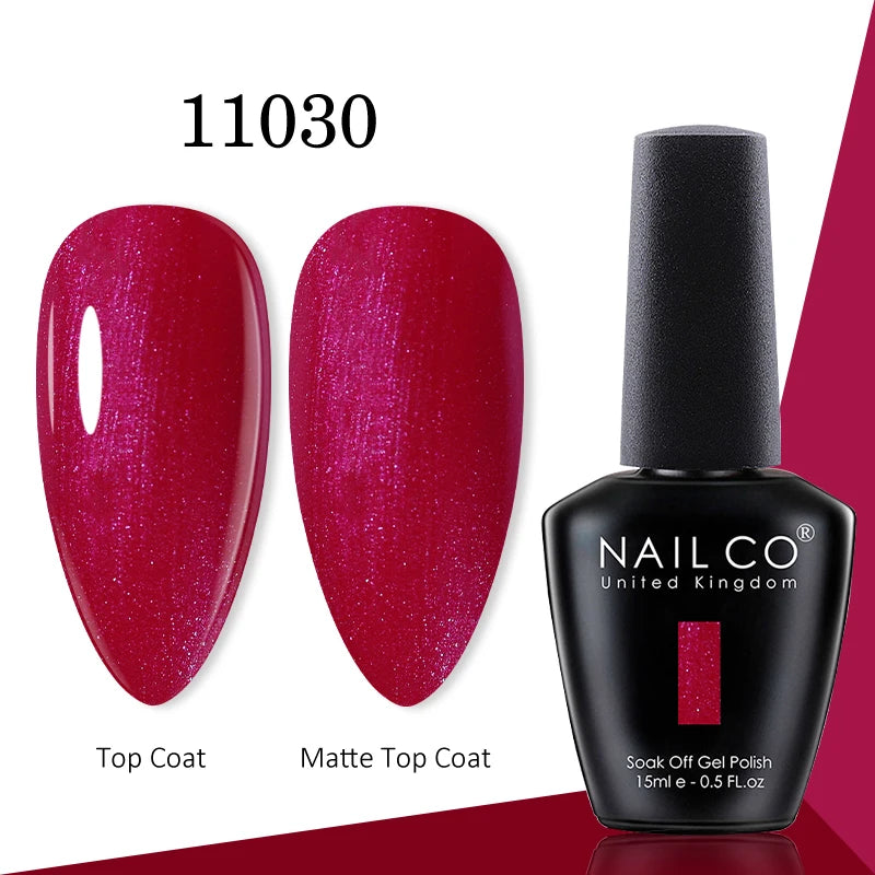 NAILCO gel polish bottle with numbered color samples