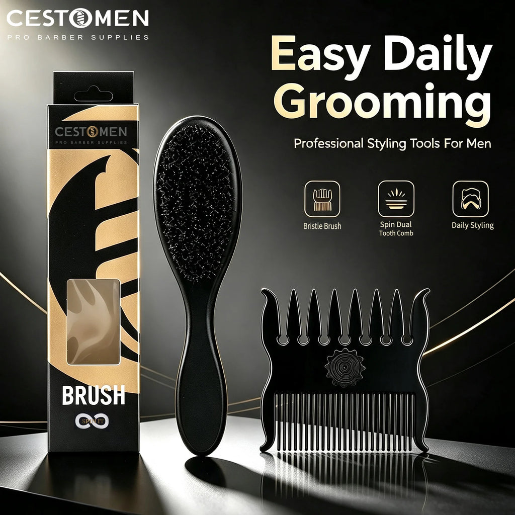 Hair brush and styling comb with use and construction details