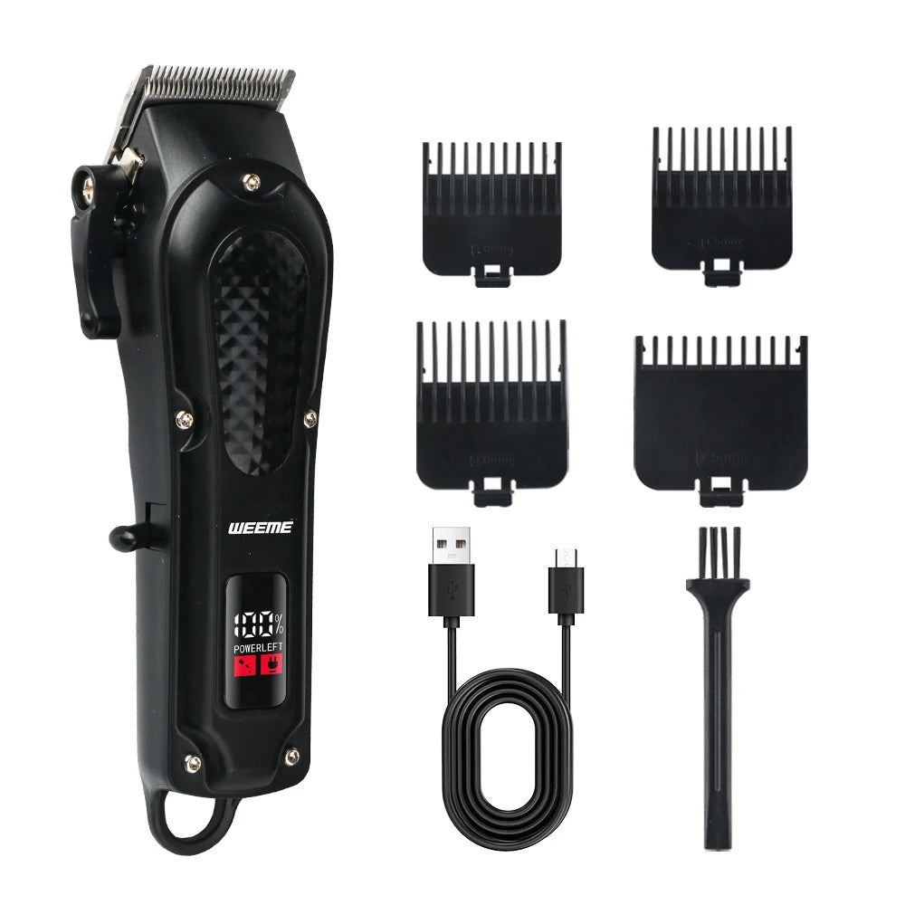 Hair trimmer and clipper kit with guide combs and accessories