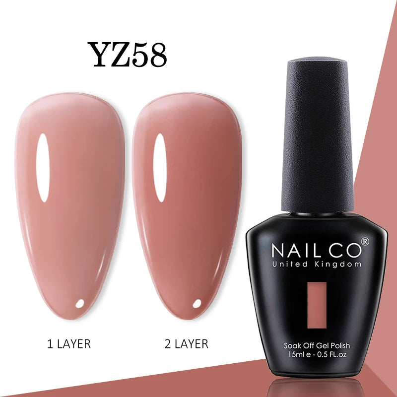 NAILCO gel polish bottle with numbered color samples