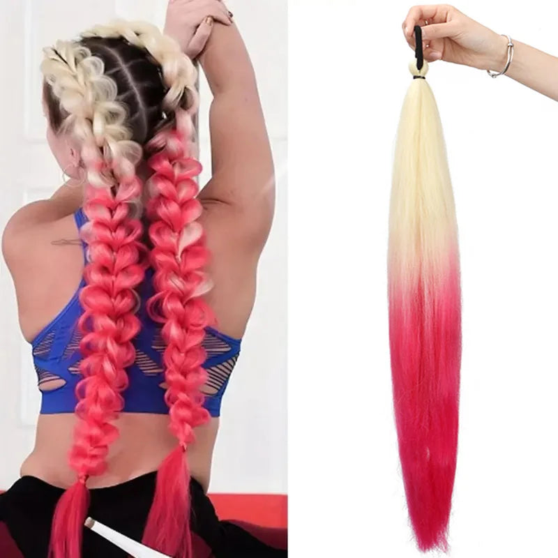26" Straight Braiding Ponytail Extension - 17 Vibrant Colors