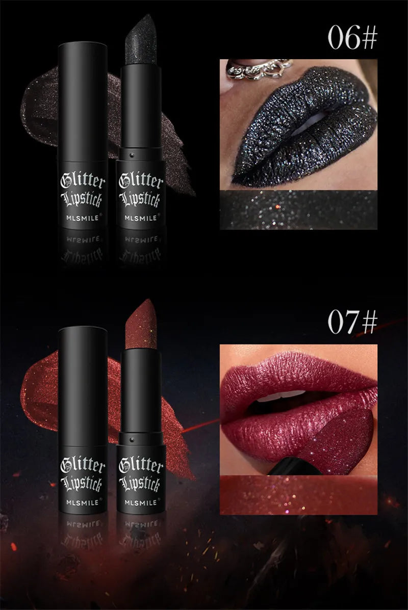 Pearlescent Glitter Lipstick – Waterproof & Long-Lasting
