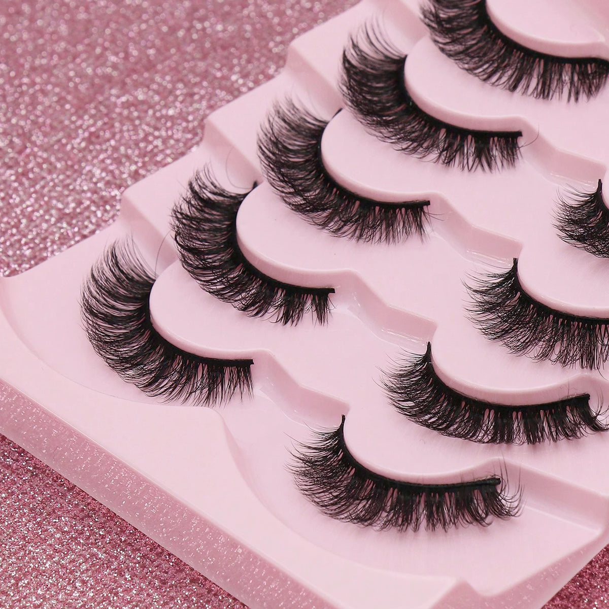 Cat-Eye Faux Mink-Style False Lashes – 5 Pairs