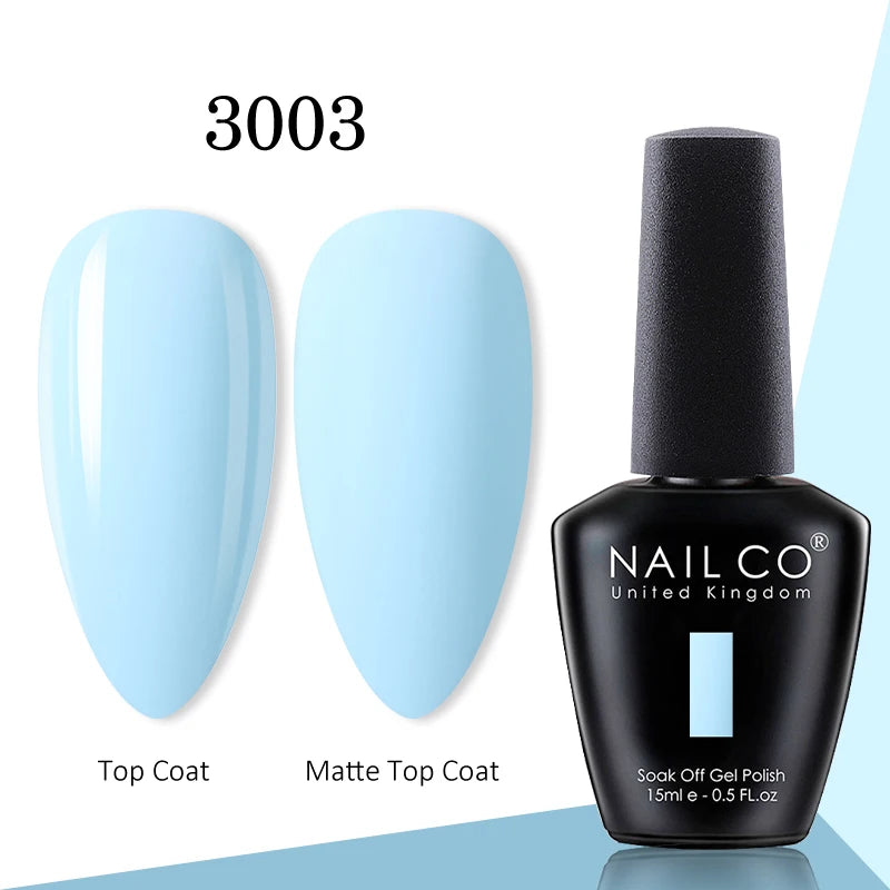 NAILCO gel polish bottle with numbered color samples