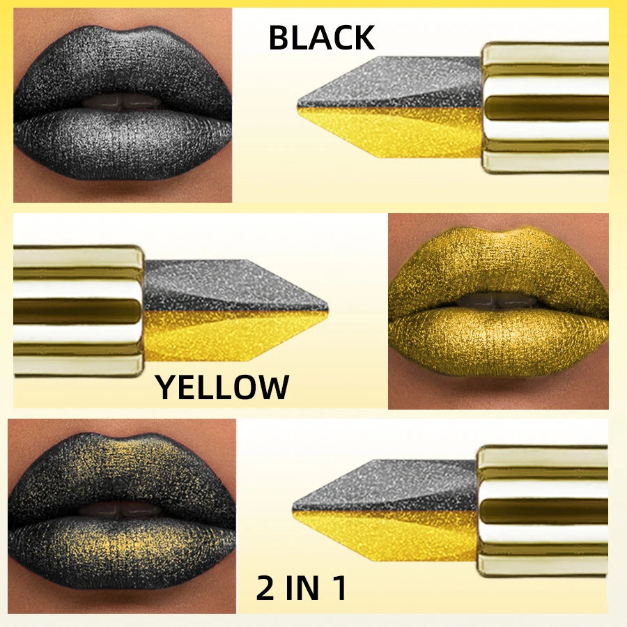 24K Liquid Gold Dual-Tone Metallic Lipstick