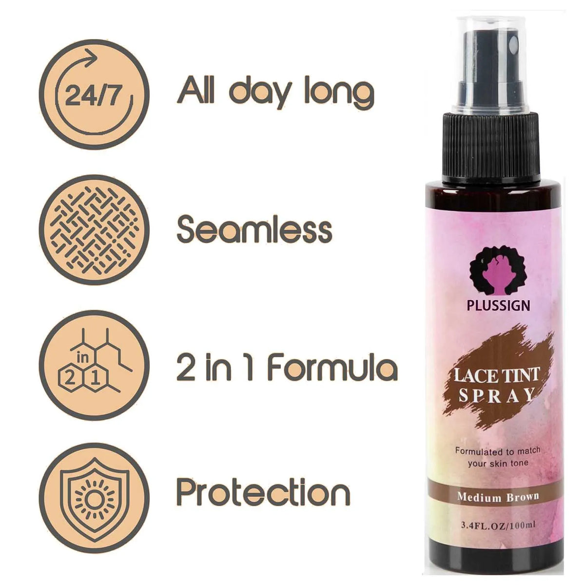 Wig lace tint spray with hairline application examples
