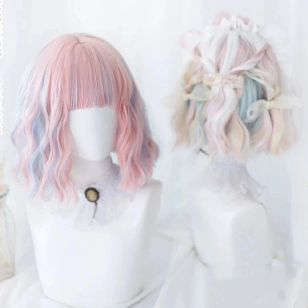 Short Wavy Cosplay Synthetic Bob Wig – 21 Assorted Colors